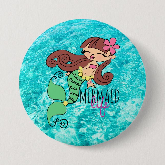 Mermaid Life 3 Inch Round Button (Front)
