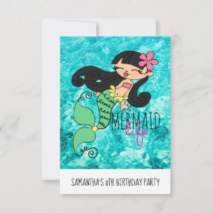 Mermaid Life B Standard white envelopes included Invitation