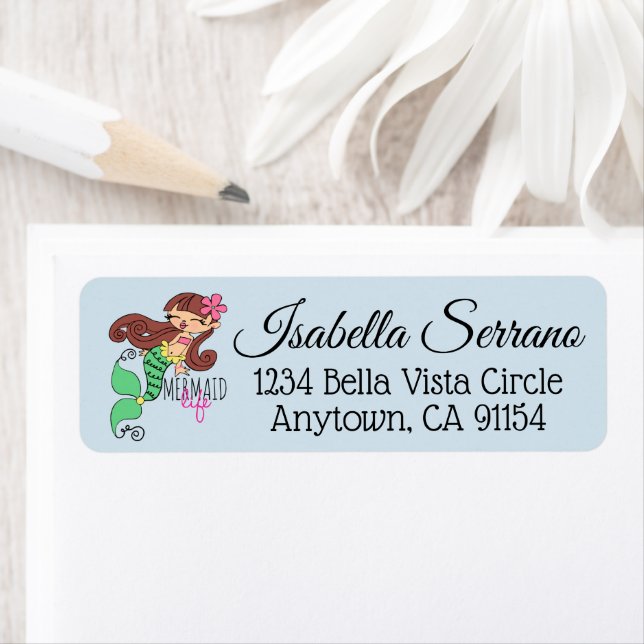 Mermaid Life Return Address Labels (Insitu)