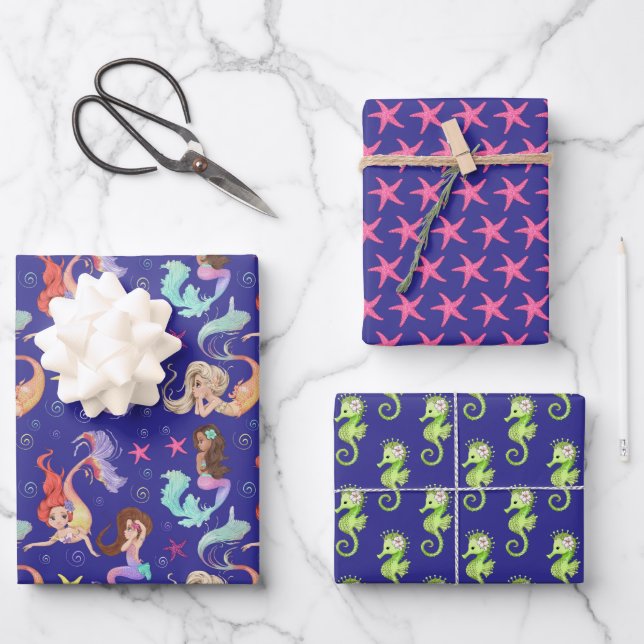 Mermaid Life Wrapping Paper Set of 3 (Front)