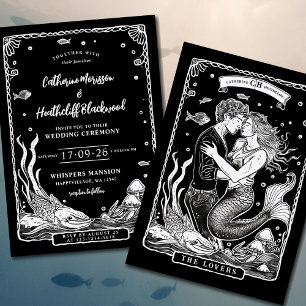Mermaid Love   Tarot Wedding Invitation