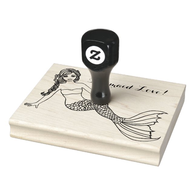 Mermaid Love, You Colour Me, 4" x 5" Rubber Stamp (Stamp)