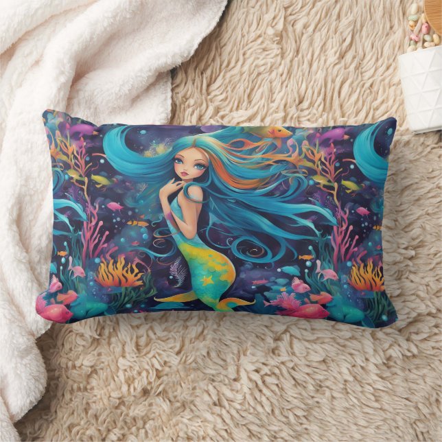 Mermaid - Lumbar Pillow 13" x 21" (Blanket)