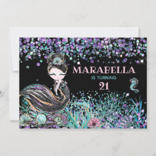 *~* Mermaid LUXE 21 GLAM Under the Sea Birthday Invitation