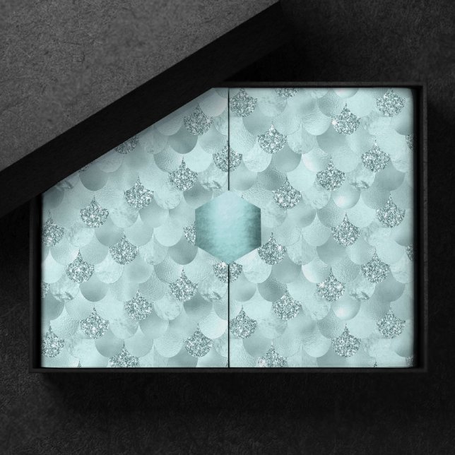 Mermaid Luxe Scale | Seafoam Mint Green Aqua Sheen Tissue Paper (Creator Uploaded)