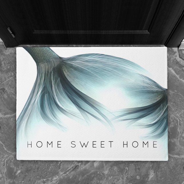 Mermaid Luxe | Seafoam Mint Green Home Sweet Home Doormat (Creator Uploaded)