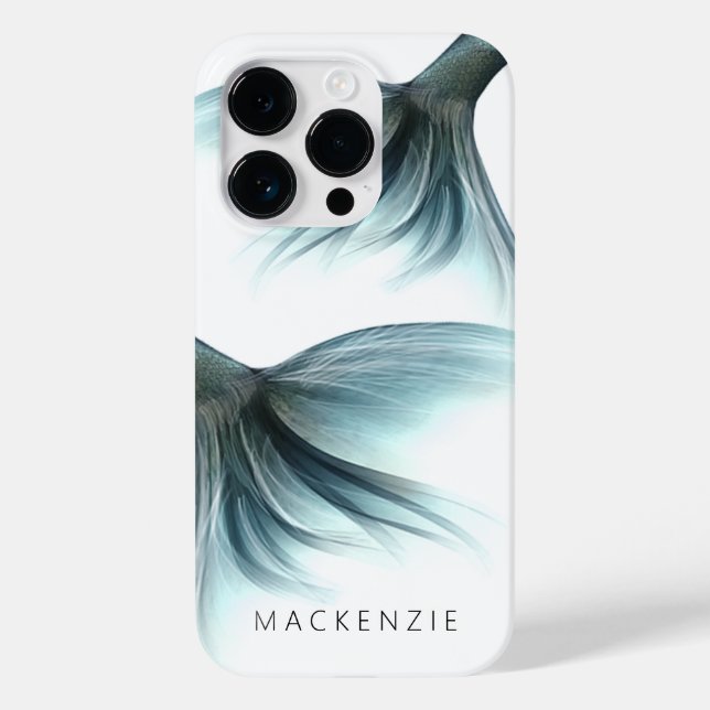 Mermaid Luxe Tail | Seafoam Mint Green Aqua Custom Case-Mate iPhone Case (Back)