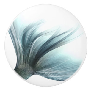 Mermaid Luxe Tail   Seafoam Mint Green Aqua Sheen Ceramic Knob