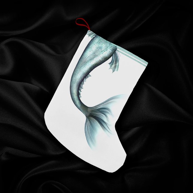 Mermaid Luxe Tail | Seafoam Mint Green Aqua Sheen Small Christmas Stocking (Creator Uploaded)
