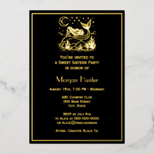 Mermaid Lying on Rock Stars Moon Sweet Sixteen