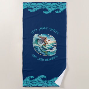 Mermaid Magic: Dive into Waves of Memories Beach Towel