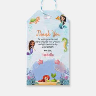 Mermaid Magical Birthday Party Girl Thank You Kids Gift Tags