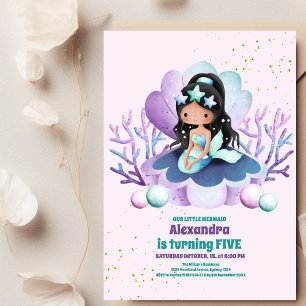 Mermaid Magical Birthday Party Invitation