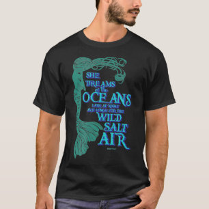 Mermaid Maiden She Dreams of the Ocean Late at Ni T-Shirt