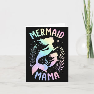 Mermaid mama vintage cute art mothers day artwork card