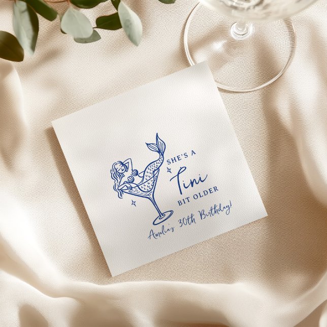 Mermaid Martini Birthday Brunch Napkins (Creator Uploaded)