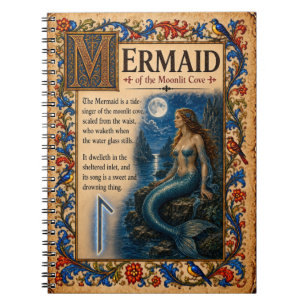 Mermaid, Mediaeval Bestiary Art Notebook
