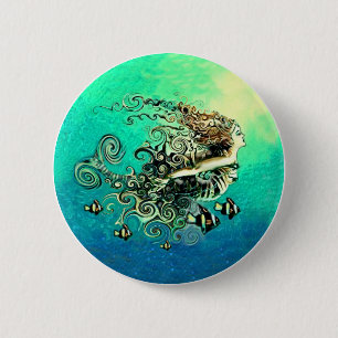 Mermaid Mermaids Fantasy Myth Button