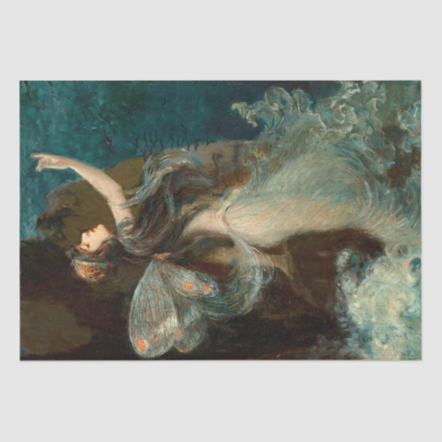 Mermaid / Mermaids Vintage Antique Decoupage Tissue Paper (Front)