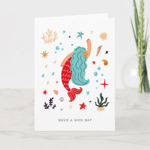 Mermaid Message   Blank Card