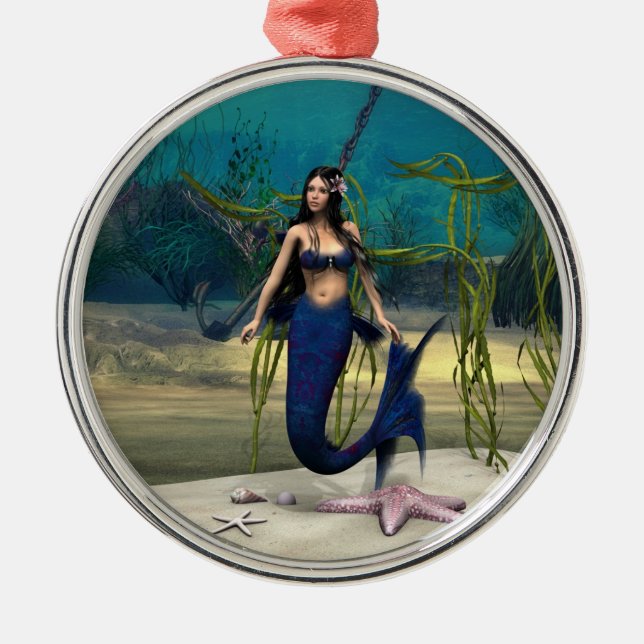Mermaid Metal Tree Decoration (Front)