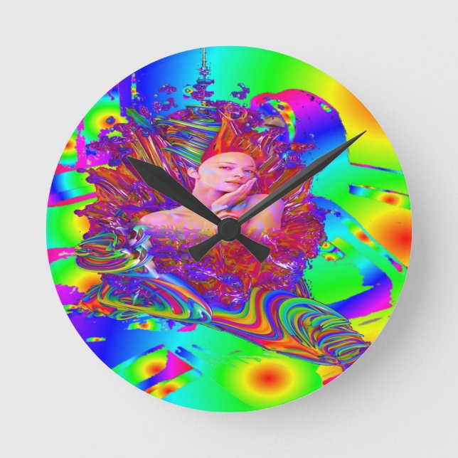 Mermaid metamorphosis round clock (Front)