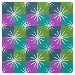 MERMAID - Mid Century Modern on Retro Chequerboard Fabric