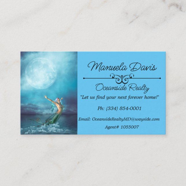 Mermaid Moon Business Card (Front)