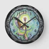 Mermaid Moon Fantasy Art Clock by Molly Harrison