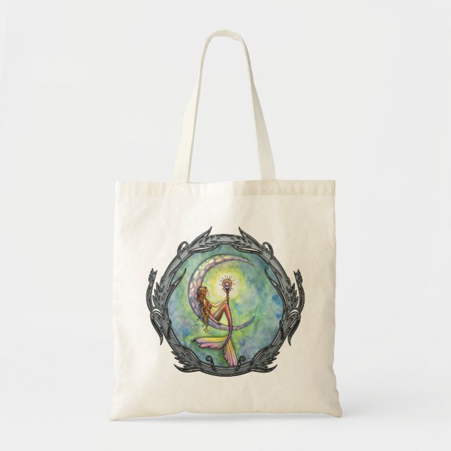 Mermaid Moon Fantasy Art Tote Bag (Front)