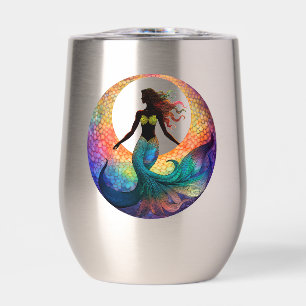 Mermaid Moon Goddess Silhouette   Colourful Coasta