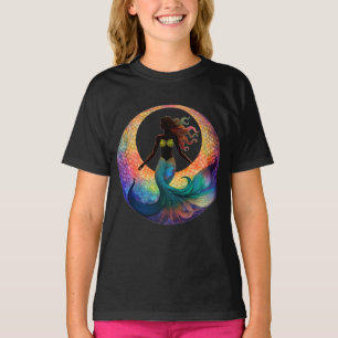 Mermaid Moon Goddess Silhouette   Colourful Graphi T-Shirt