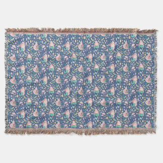 Mermaid Mother Daughter Bonding Ocean Dark Version Throw Blanket