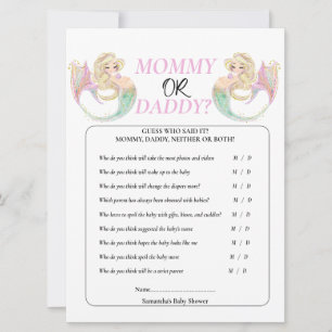 Mermaid Mother to Be. Mummy or Daddy poka dots Invitation