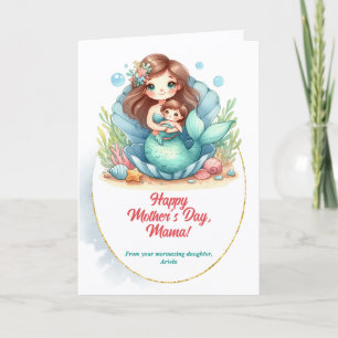 Mermaid Mother's Day Beautiful Message Holiday Card