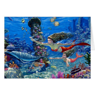 mermaid mum and baby