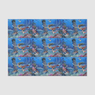 mermaid mum and baby tissue paper