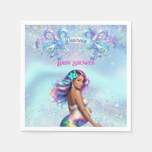 Mermaid Mum Pregnancy Baby Shower Personalised Napkin