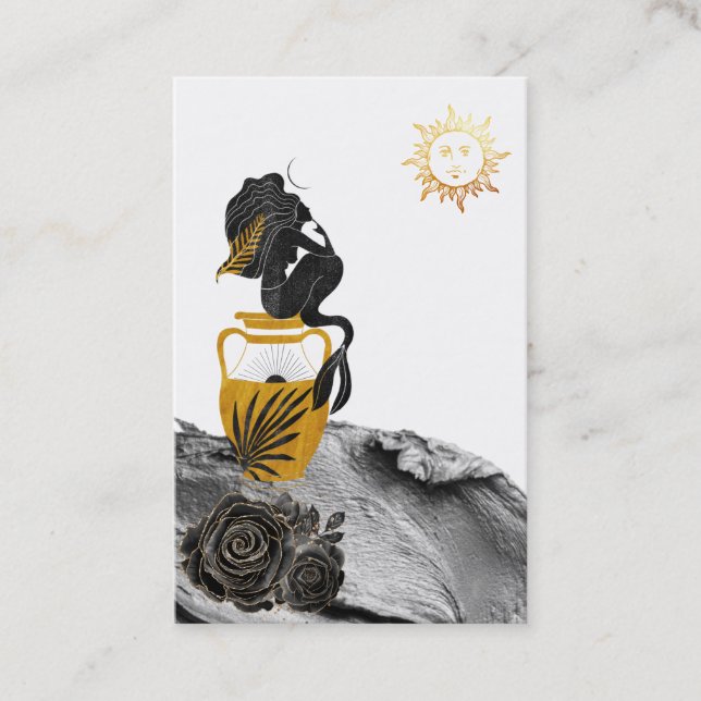 *~* Mermaid Mystic Sun Gold Luna Business Card (Front)