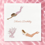 Mermaid Napkins for kids birthday<br><div class="desc">Transform your child's birthday celebration into an underwater wonderland with our charming Mermaid Napkins. These napkins are the perfect addition to your mermaid-themed party, and here's why they'll make a splash: Mesmerising Mermaid Design: Each napkin features a captivating mermaid illustration, bringing the magic of the ocean to your party table....</div>