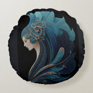 MERMAID NOIR #2 ROUND CUSHION