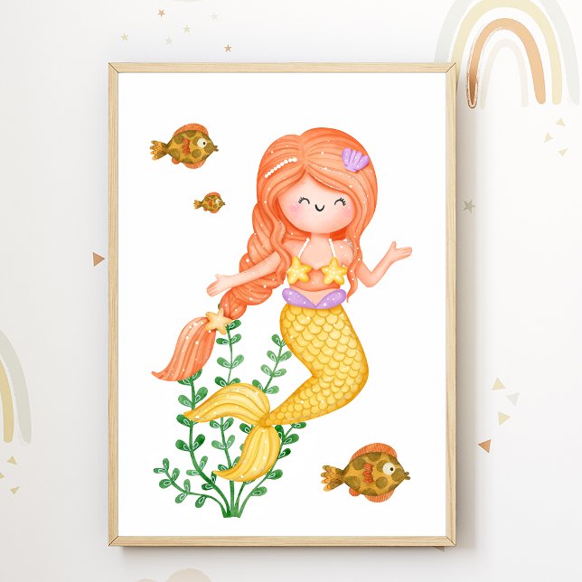 Mermaid Nursery Poster Ocean Kids Room Decor (Creator Uploaded)