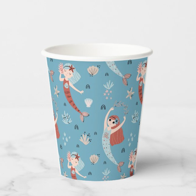Mermaid Ocean Sea Kids Birthday Party  Paper Cups (Front)