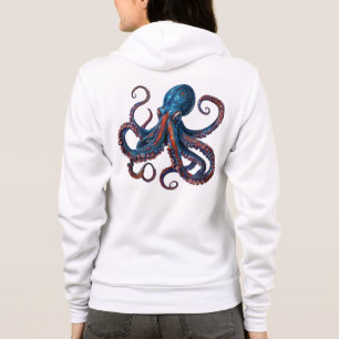 Mermaid Octopus Hoodie - Custom Monogram Zip Gift 