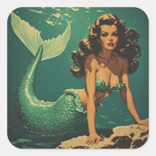 Mermaid of the Deep Square Sticker