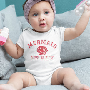 Mermaid Off Duty Cute Vintage Baby Bodysuit