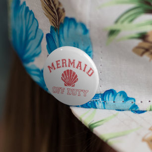 Mermaid Off Duty Distressed Vintage 6 Cm Round Badge