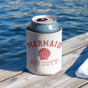 Mermaid Off Duty Distressed Vintage Can Cooler