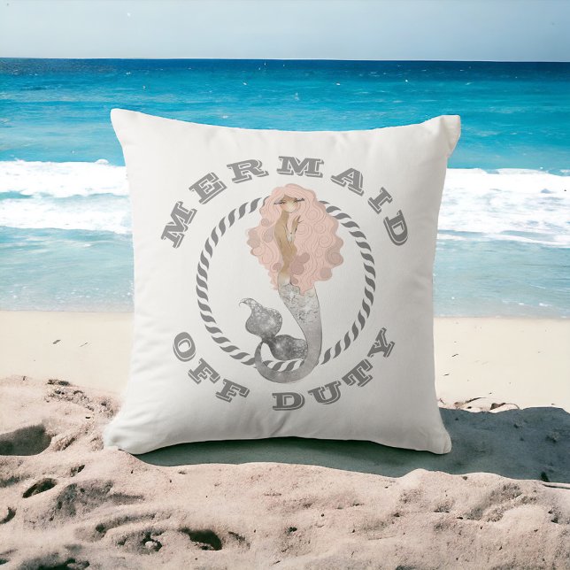 Mermaid Off Duty Girly Nautical Outdoor Cushion (Creator Uploaded)