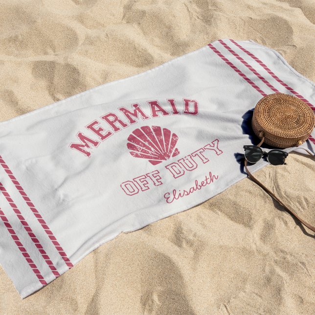 Mermaid Off Duty Personalised Beach Towel (Creator Uploaded)